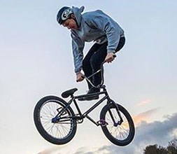riding a bmx bike